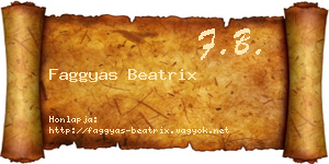Faggyas Beatrix névjegykártya