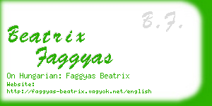 beatrix faggyas business card